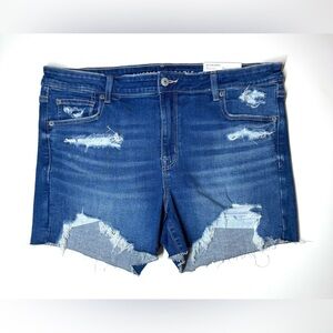 American Eagle Women’s Midi Distressed Low Rise Shorts Size- 16
